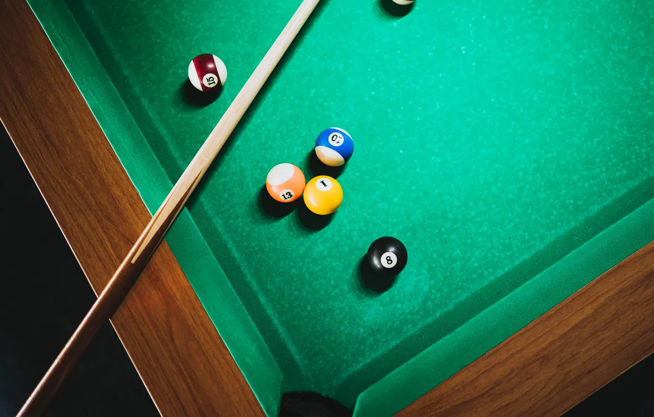 Photo wallpaper pool, spheres, billiard table