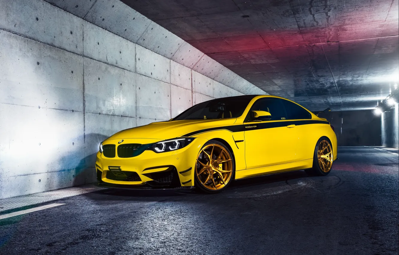 Photo wallpaper BMW, Yellow, Gold, F82, Sight