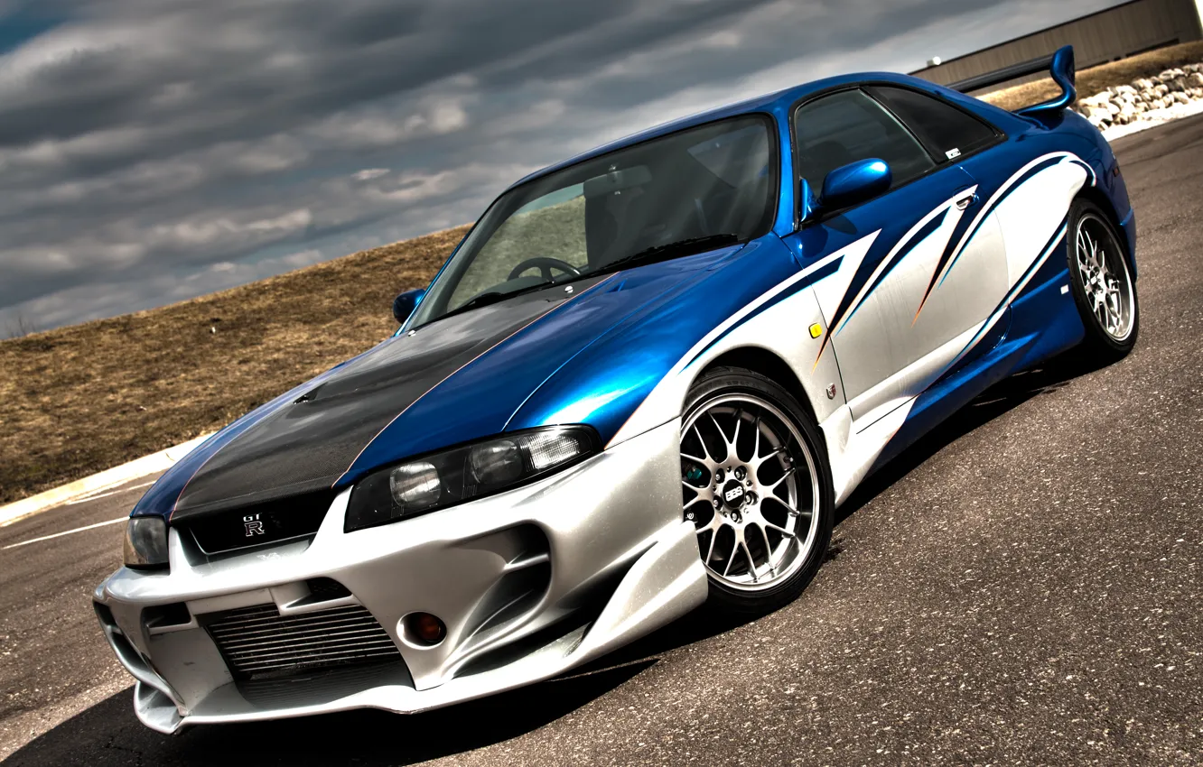 Photo wallpaper Nissan, Skyline, R33, airbrush