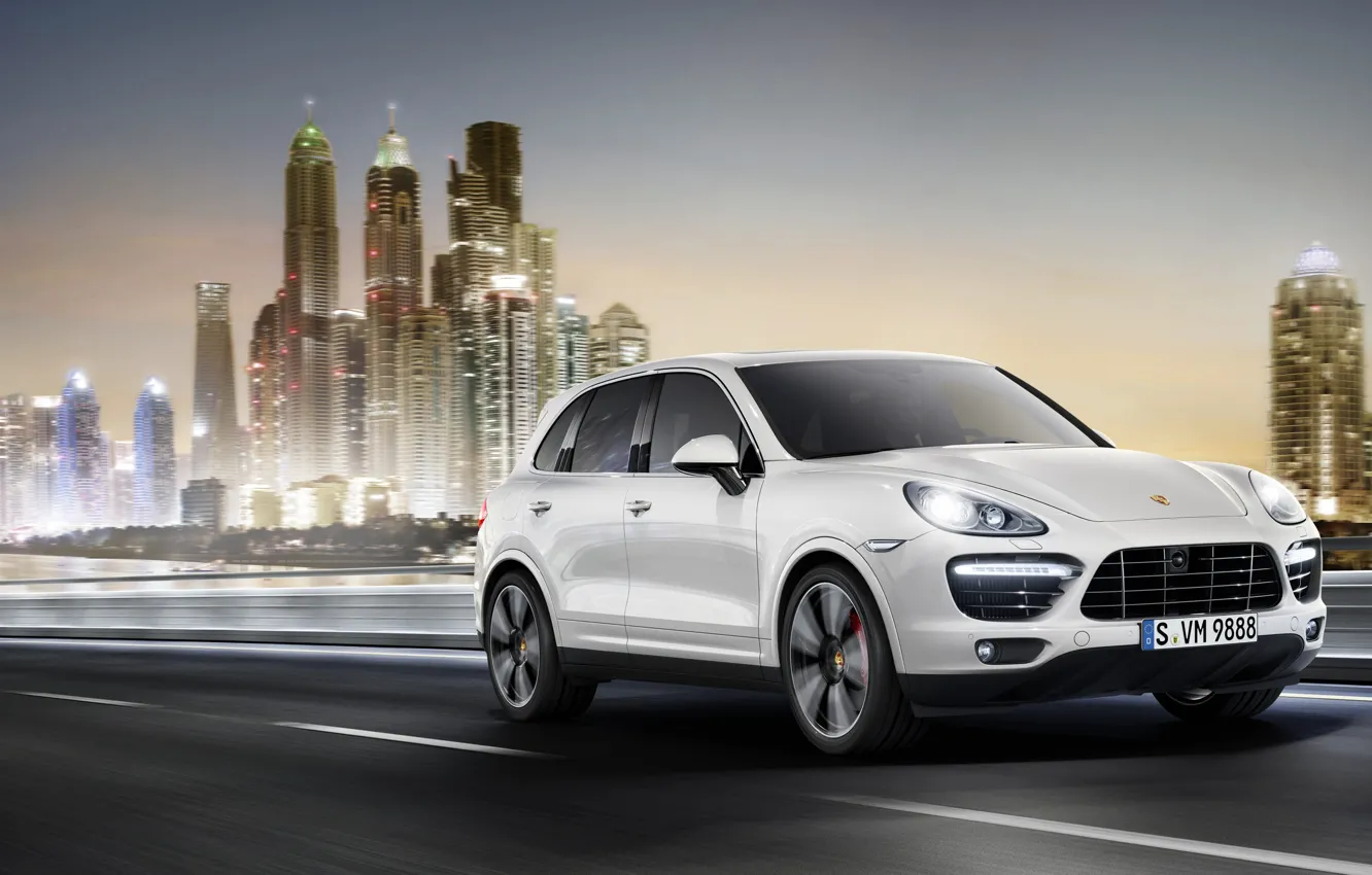 Photo wallpaper the city, speed, Porsche, cayenne, Porsche Cayenne, Cayenne