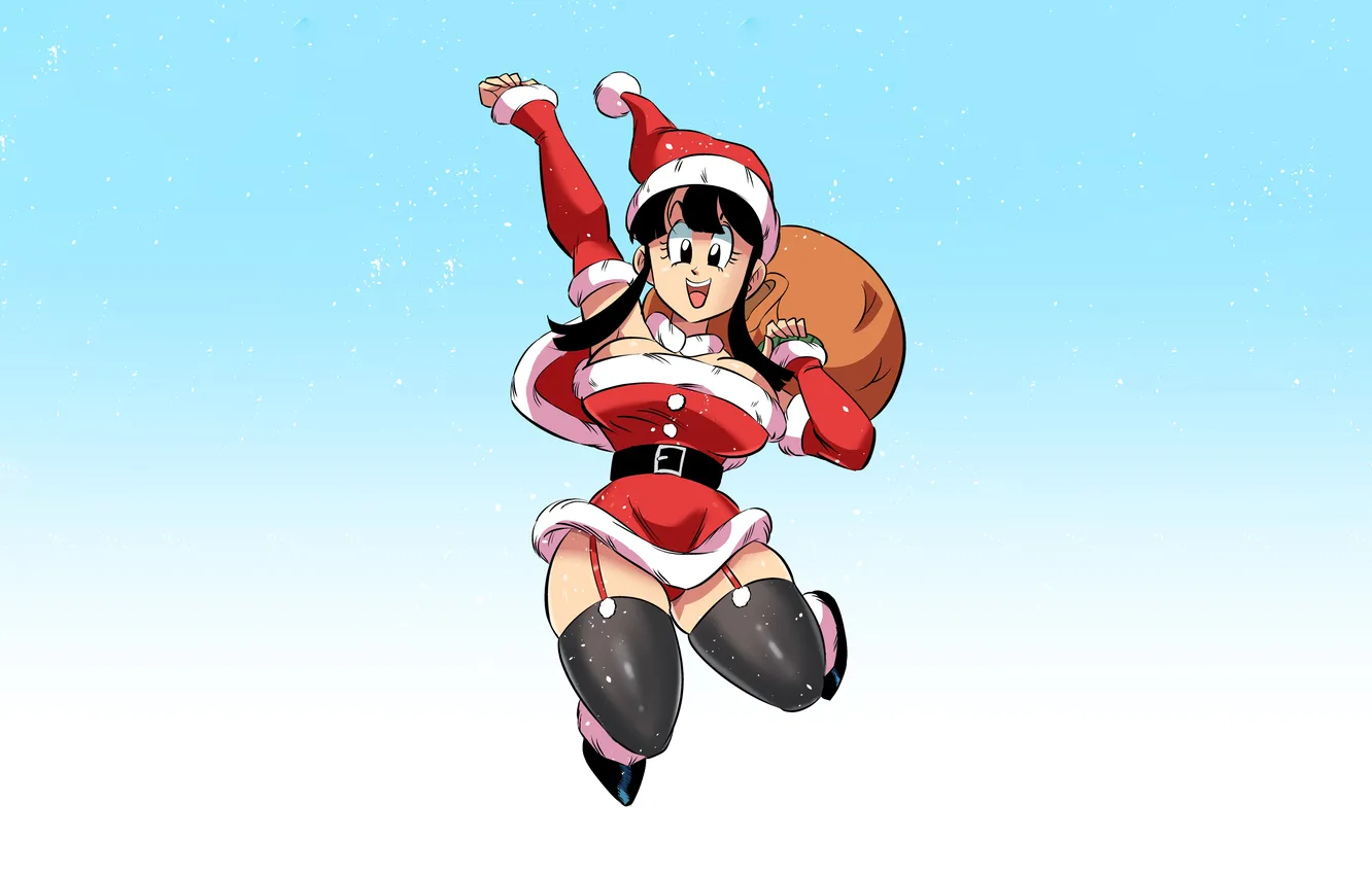 Photo wallpaper girl, sexy, cleavage, thighhighs, dress, legs, boobs, sexy girl