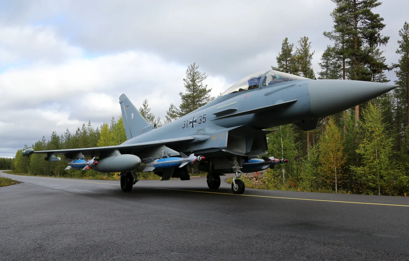 Photo wallpaper fighter, the airfield, Eurofighter