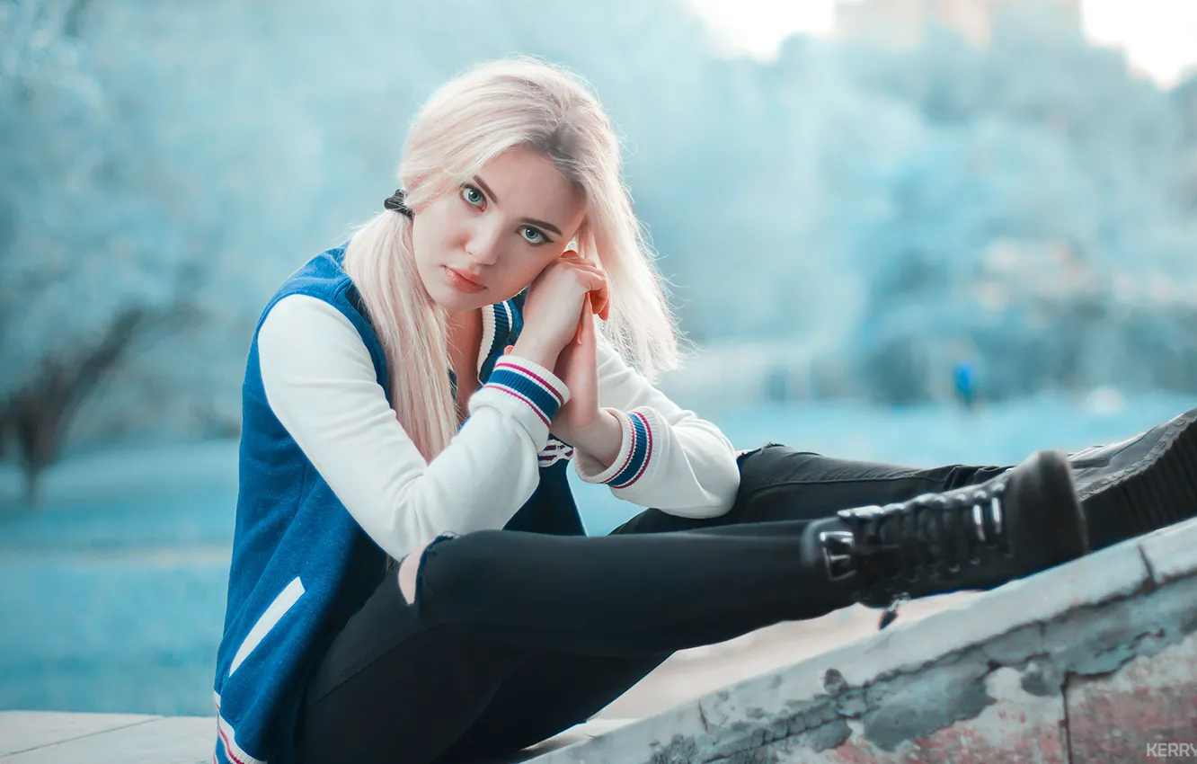 Photo wallpaper look, girl, pose, blonde, Alena, Kerry Moore, Karina Andreeva