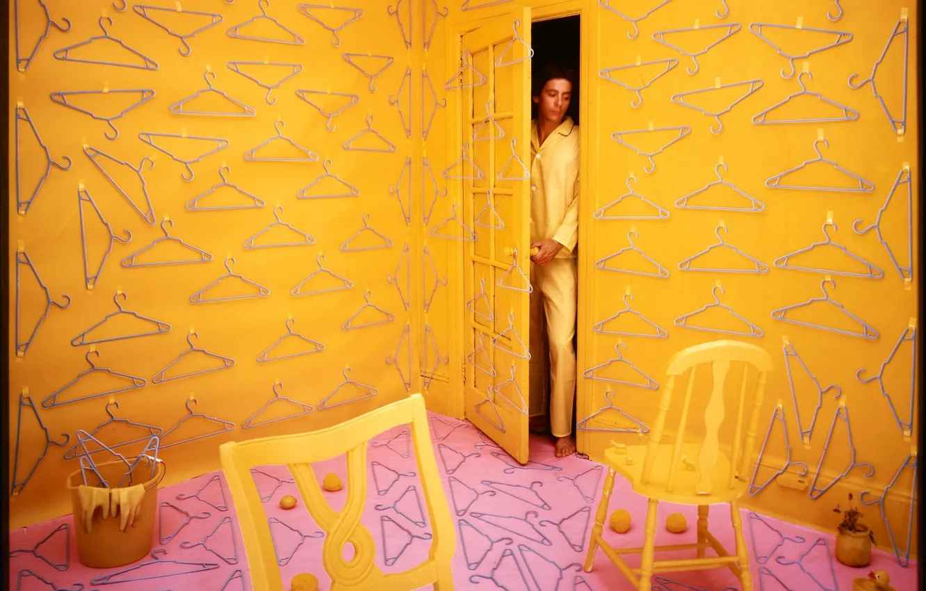 Photo wallpaper room, the door, male, orange