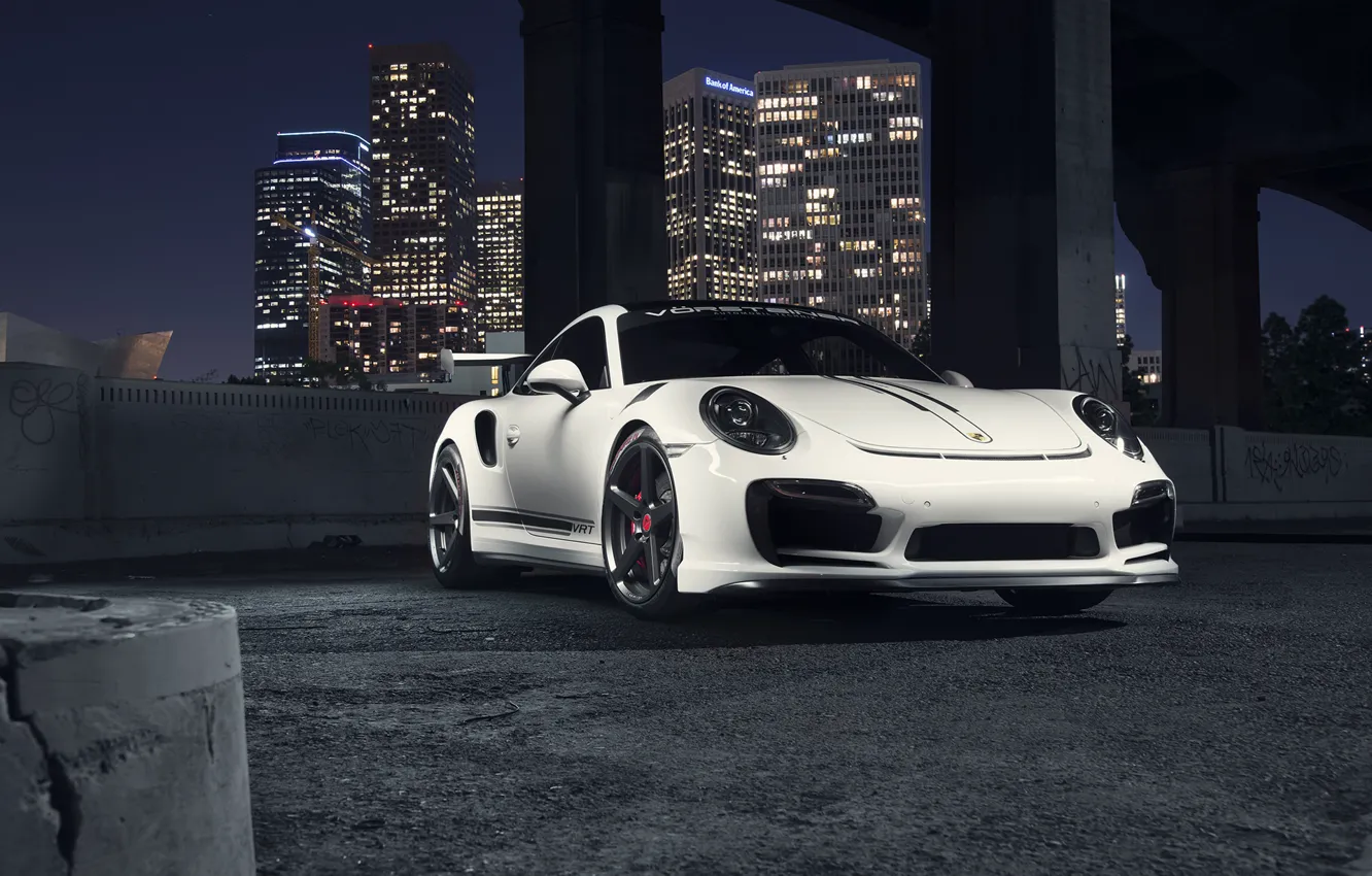 Photo wallpaper 911, Porsche, Front, Vorsteiner, White, Turbo, Edition, V-RT