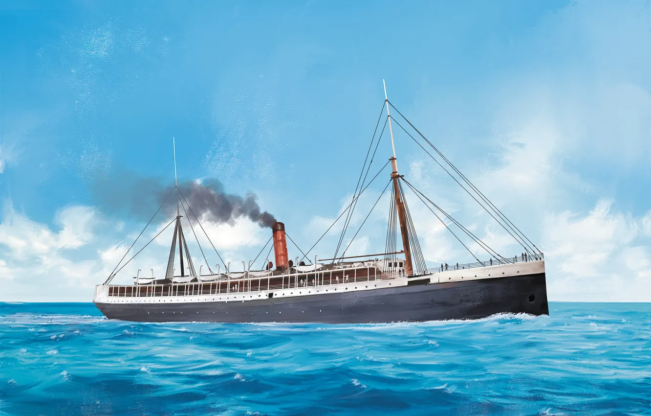 Photo wallpaper wave, ship, Columbia, Transatlantic Ships