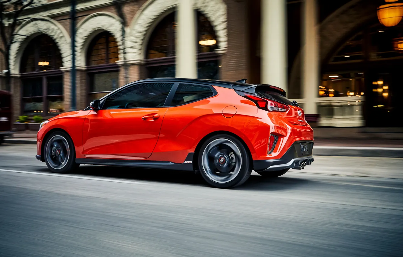 Photo wallpaper speed, Veloster, hatchback, 2018, Turbo, Hyundai
