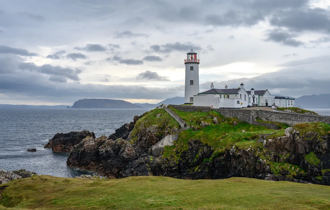 Photo wallpaper sea, rocks, coast, lighthouse