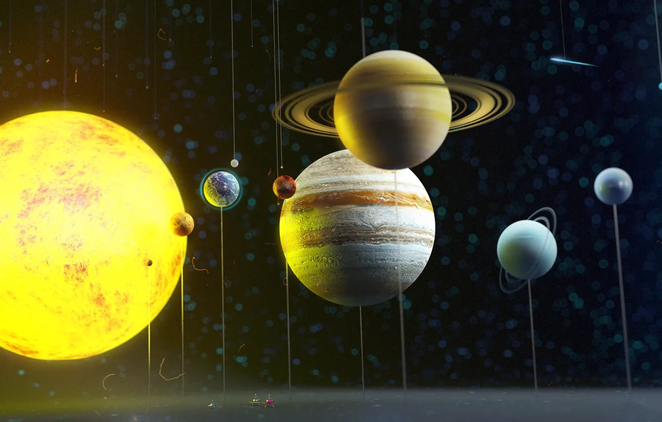 Photo wallpaper space, planet, art, Solar System