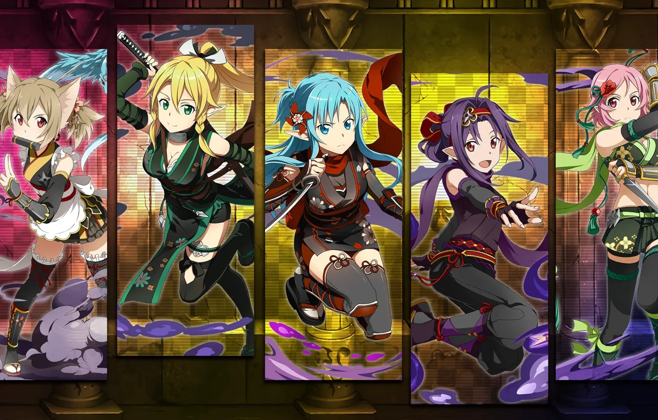 Photo wallpaper light, weapon, anime, pretty, asian, warrior, manga, sword art online