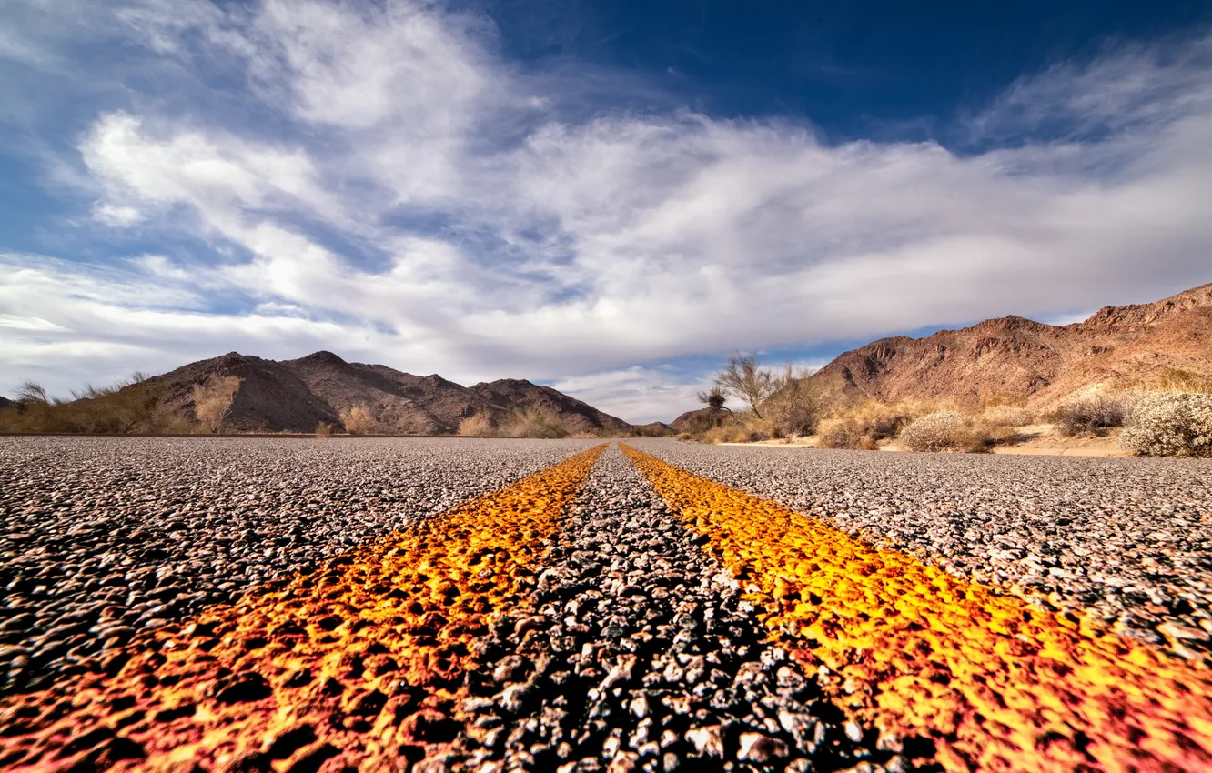 Photo wallpaper road, the sky, landscape