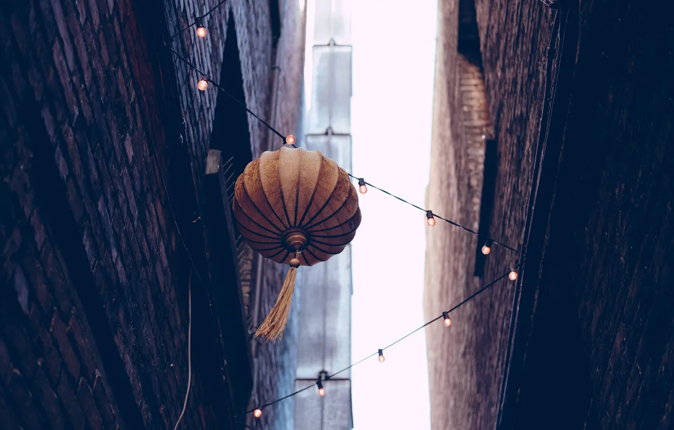 Photo wallpaper the city, lamp, home, lights, lane