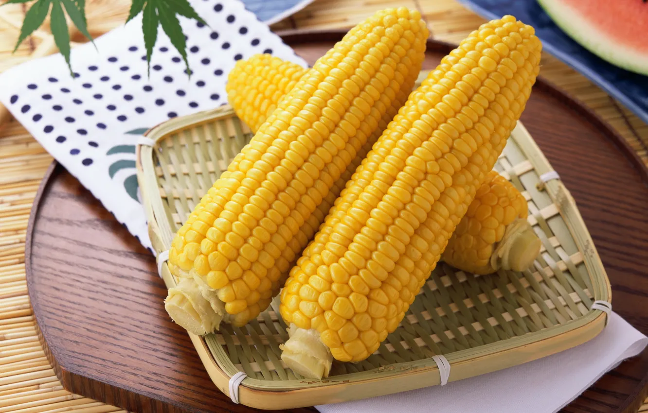 Photo wallpaper yellow, color, food, corn, delicious, corn, cereal, useful