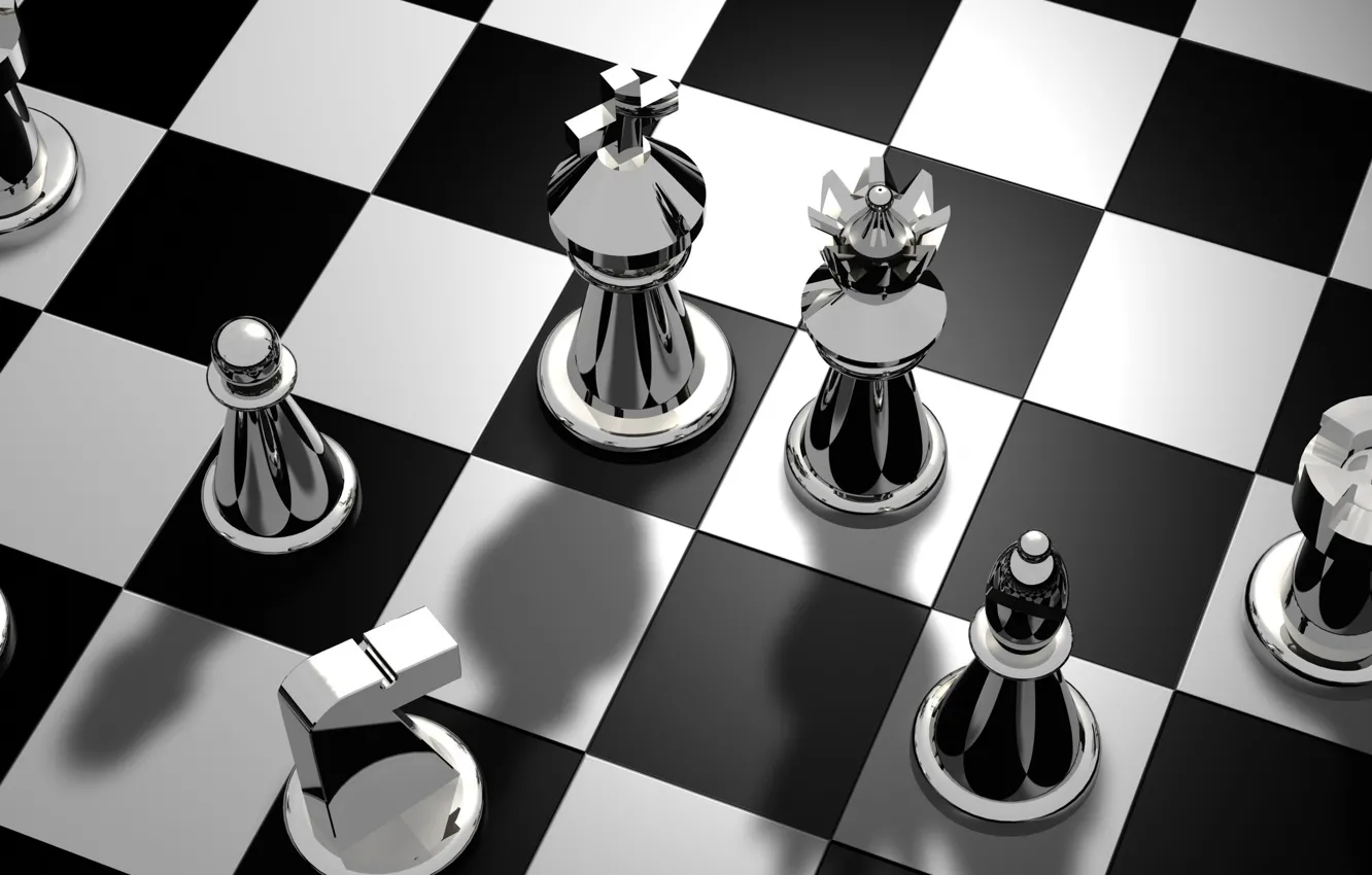 Photo wallpaper the game, chess, Board, figure