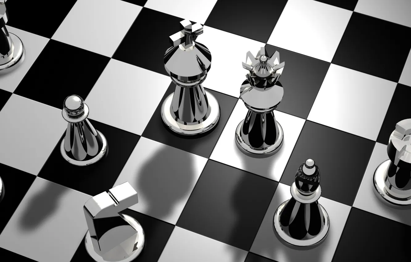 Photo wallpaper the game, Board, chess, figure