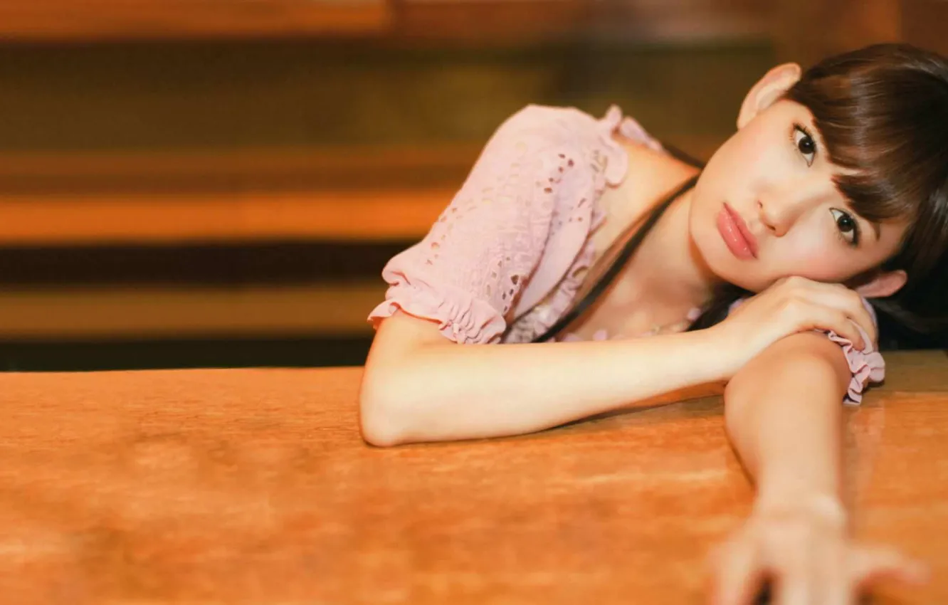 Photo wallpaper sleep, asian, table, Where Haruna, AKB48