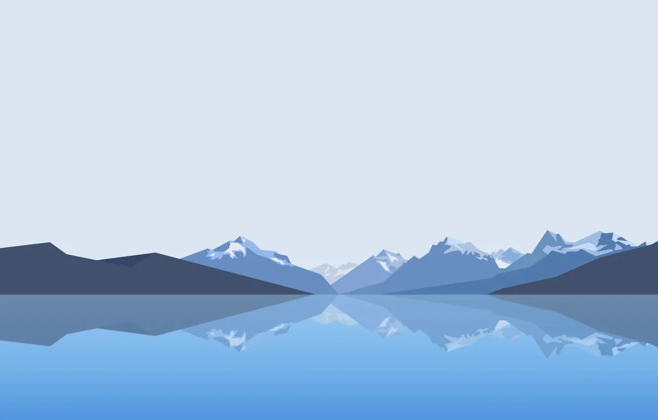 Photo wallpaper landscape, mountains, nature, lake, reflection