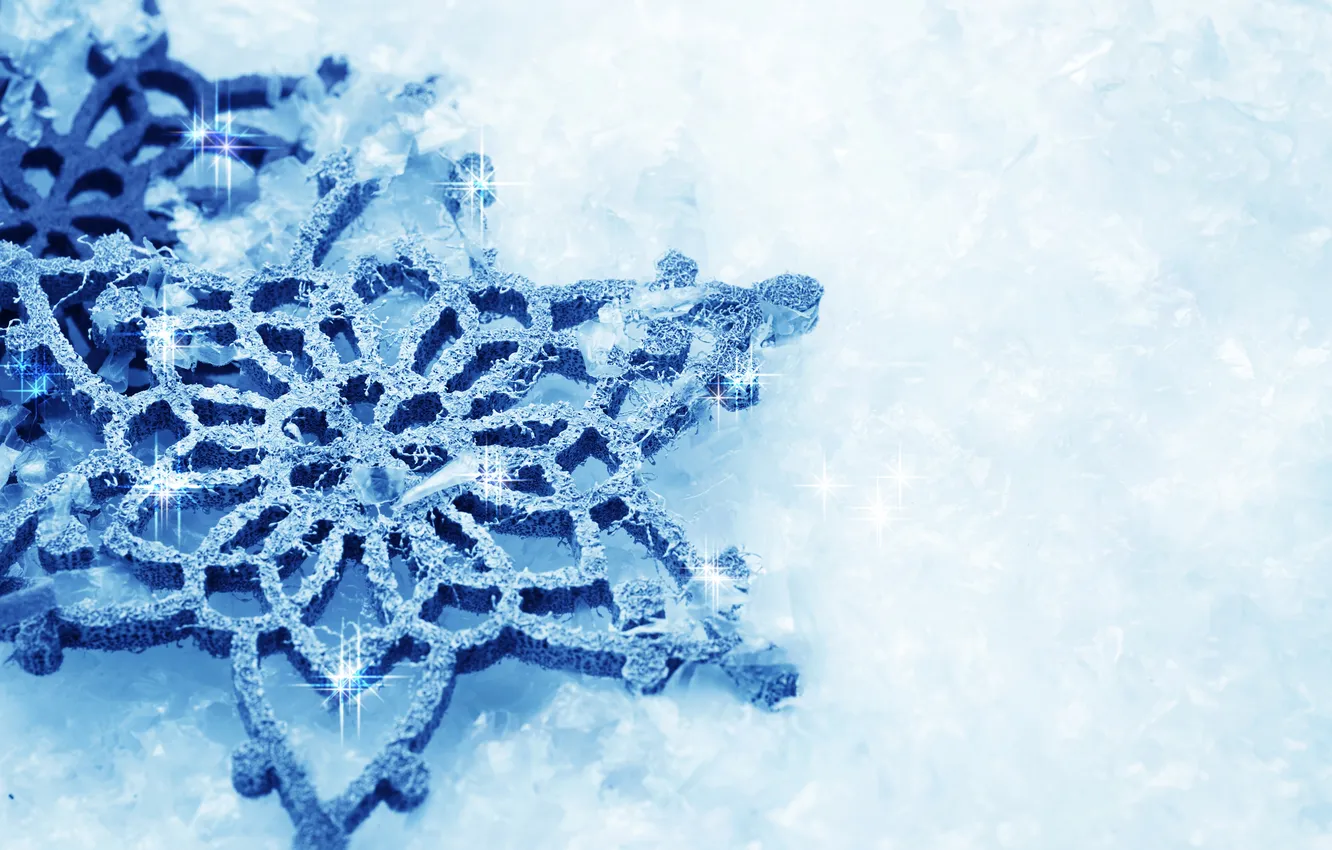 Photo wallpaper ice, snow, Shine, new year, Christmas, snowflake