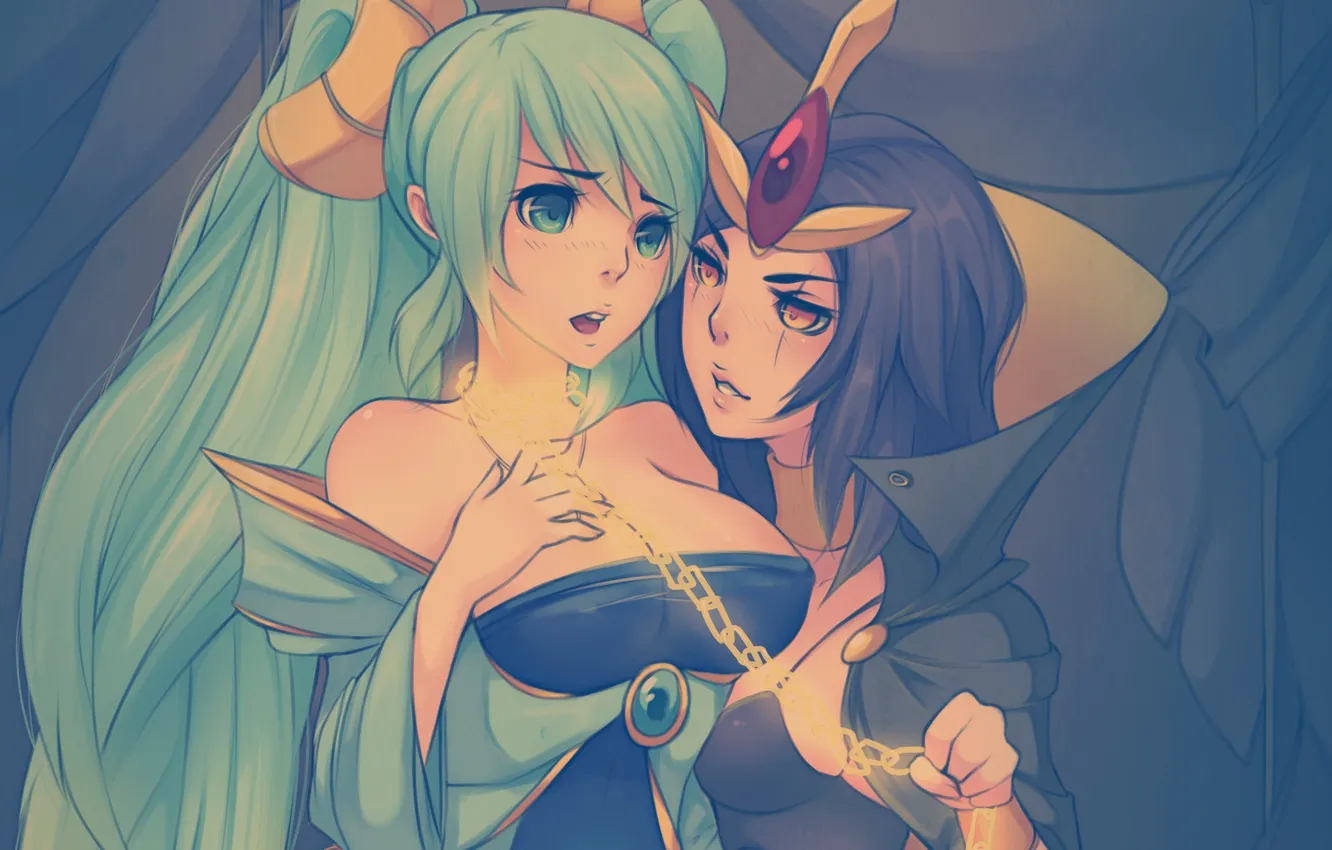 Photo wallpaper girl, anime, chain