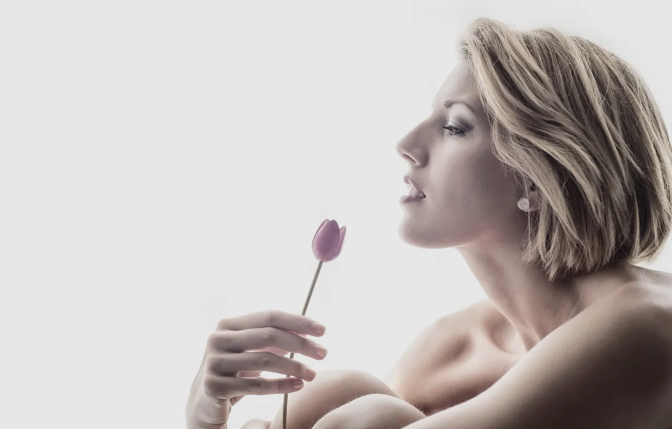 Photo wallpaper portrait, Emma, tulip