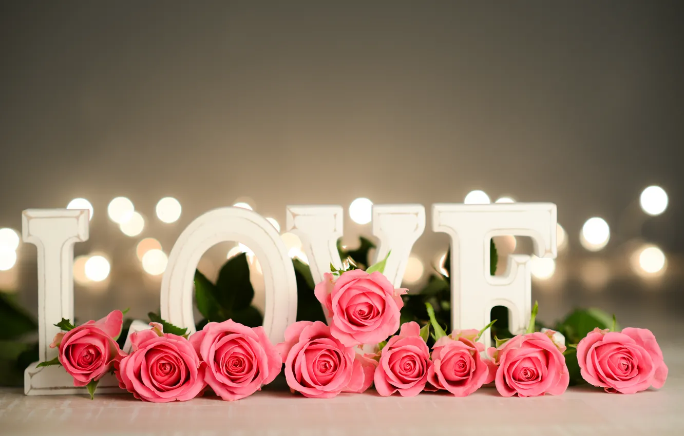 Photo wallpaper love, flowers, roses, petals, valentine's day