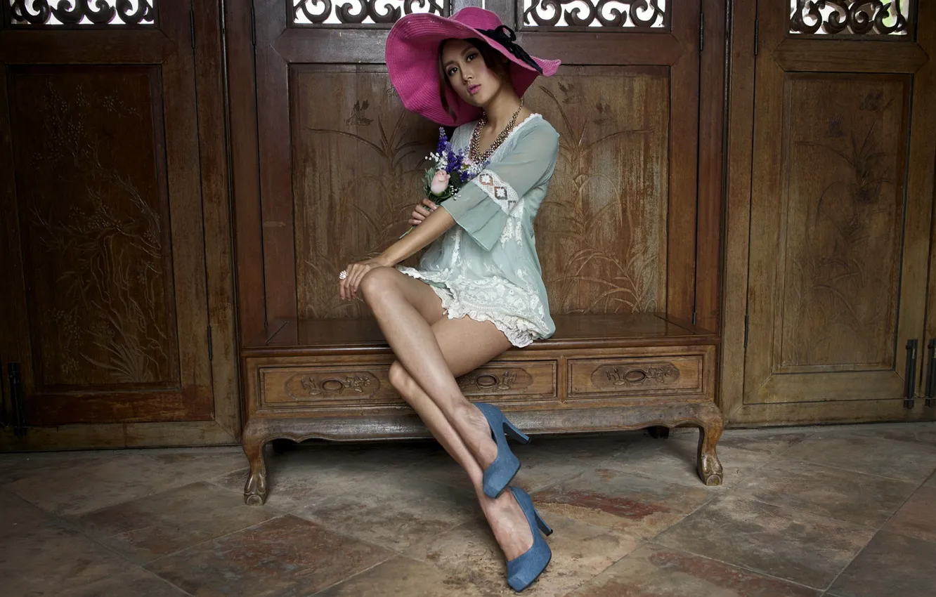 Photo wallpaper look, girl, Asian