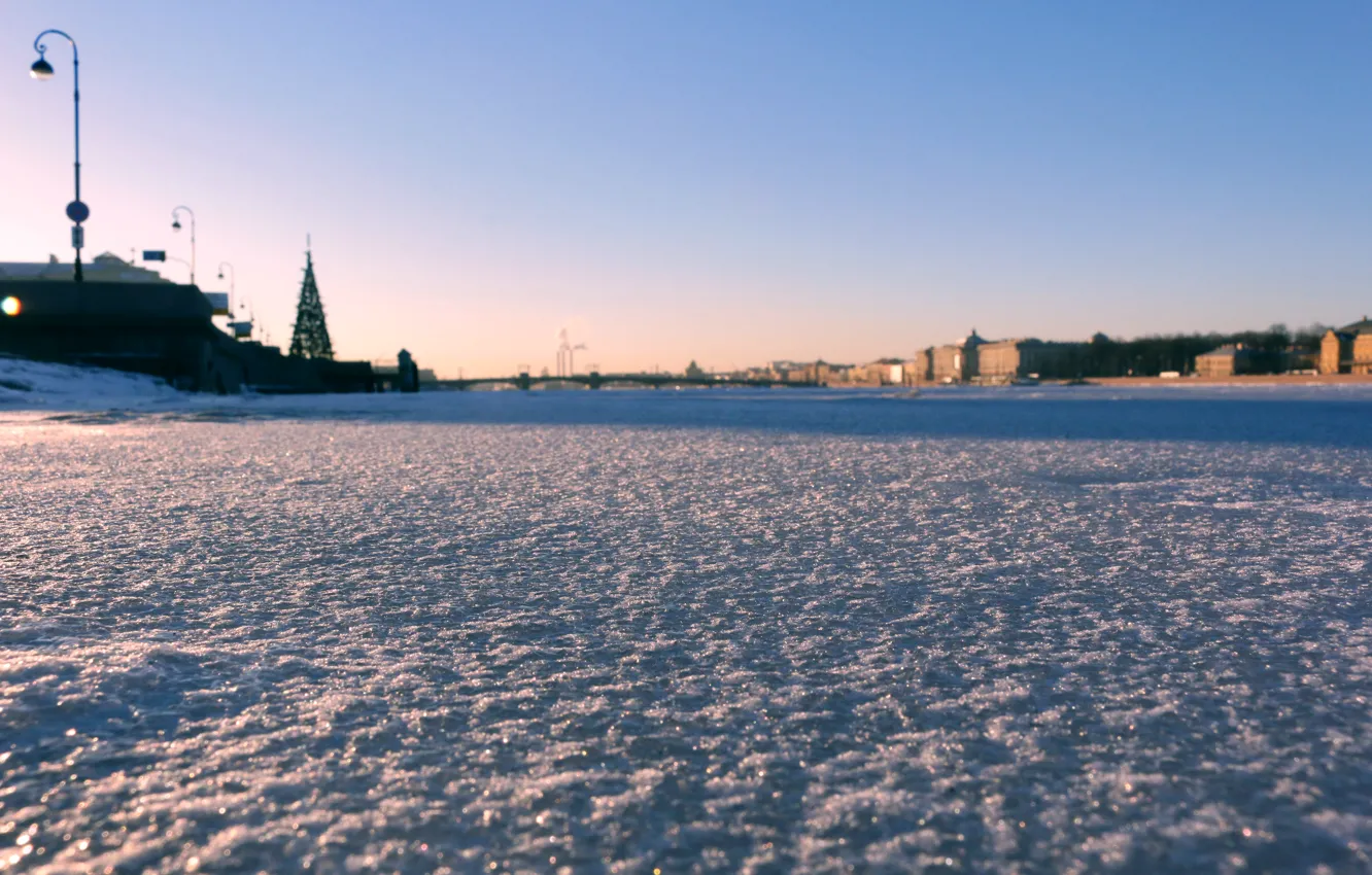 Photo wallpaper ice, the city, Saint Petersburg, ice, Neva, St.Petersburg, Neva