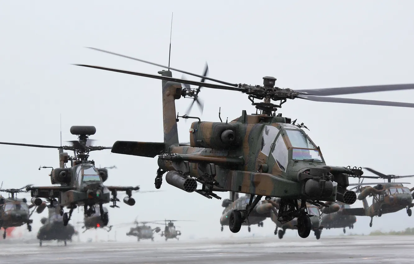 Photo wallpaper aviation, army, blades, helicopters