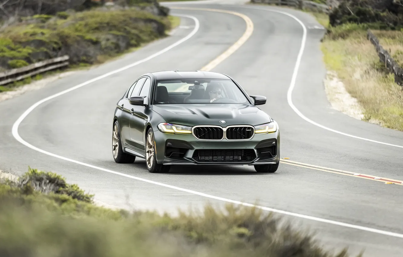 Photo wallpaper BMW, road, M5, F90, BMW M5 CS