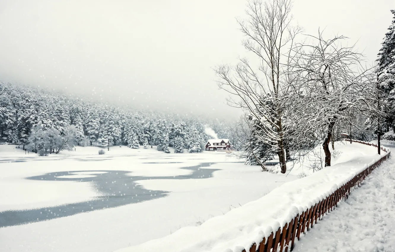 Photo wallpaper Turkey, Gölcük Lake, Half