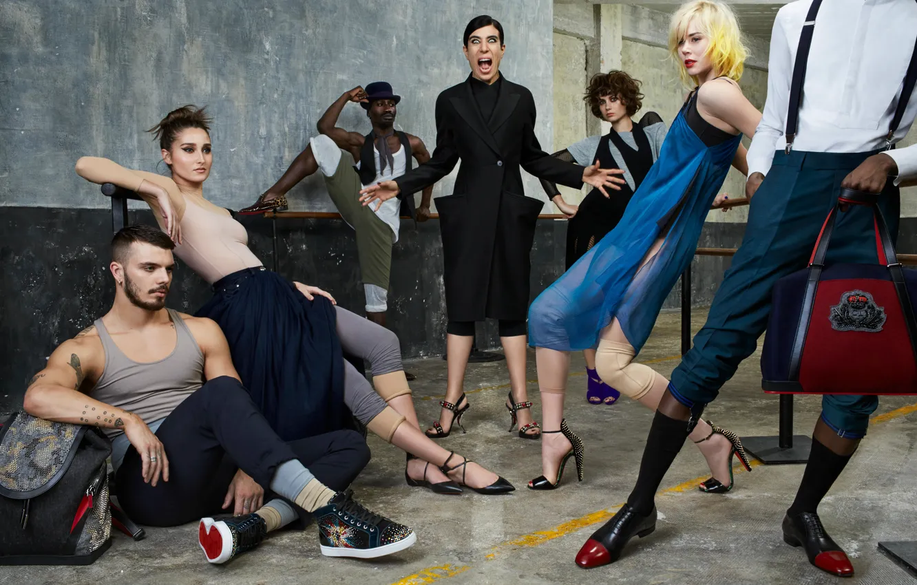 Photo wallpaper Girls, guys, Creek, Christian Louboutin, Video campaign, Dance Studio, dance studio, Blanca Li