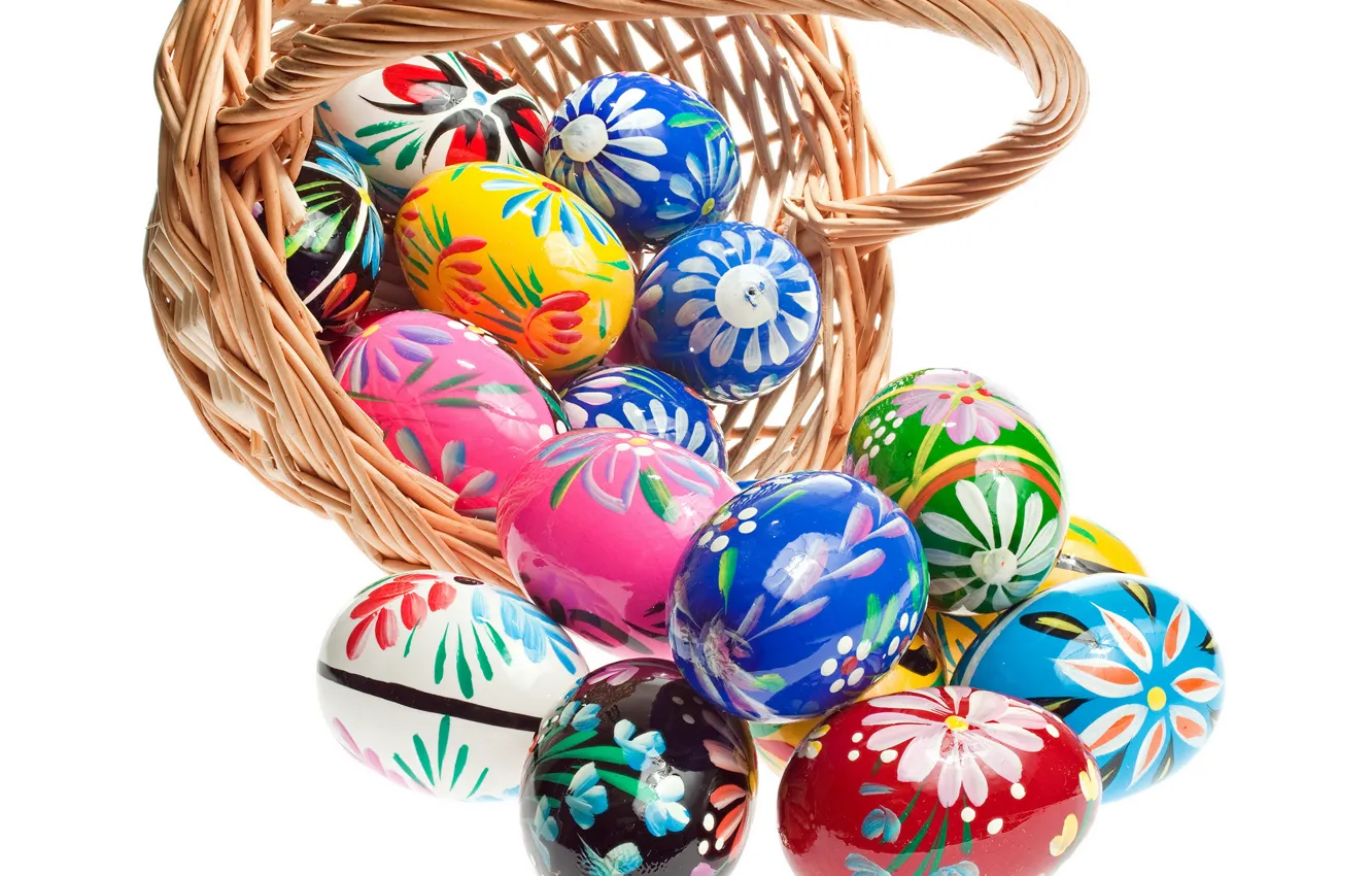 Photo wallpaper basket, eggs, Easter, Easter, eggs