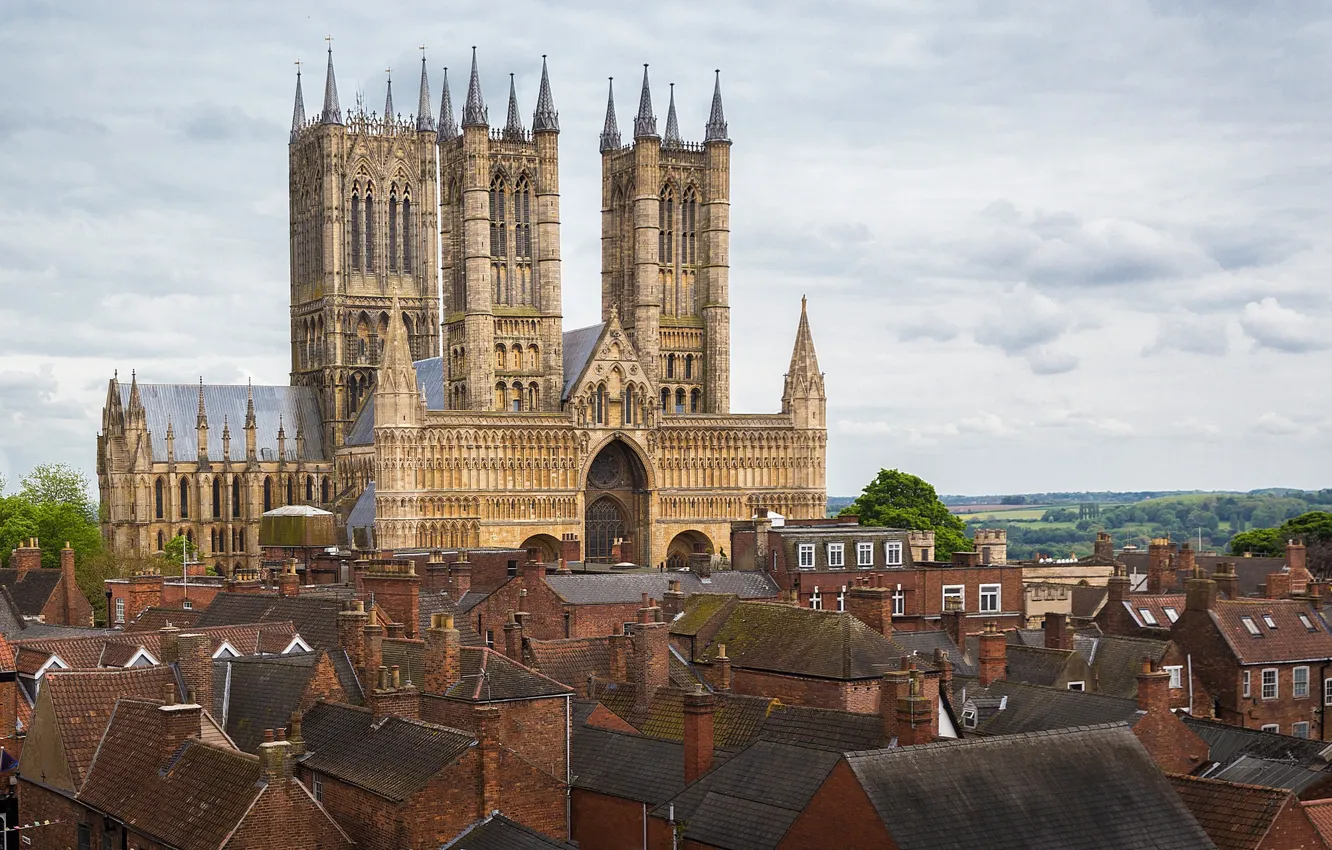 Photo wallpaper England, Lincoln, Lincoln Cathedral