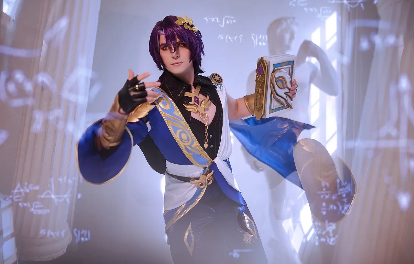 Photo wallpaper book, guy, cosplay, cosplay, Honkai Star Rail, Grayson, GraysonFin cosplay, GraysonFin