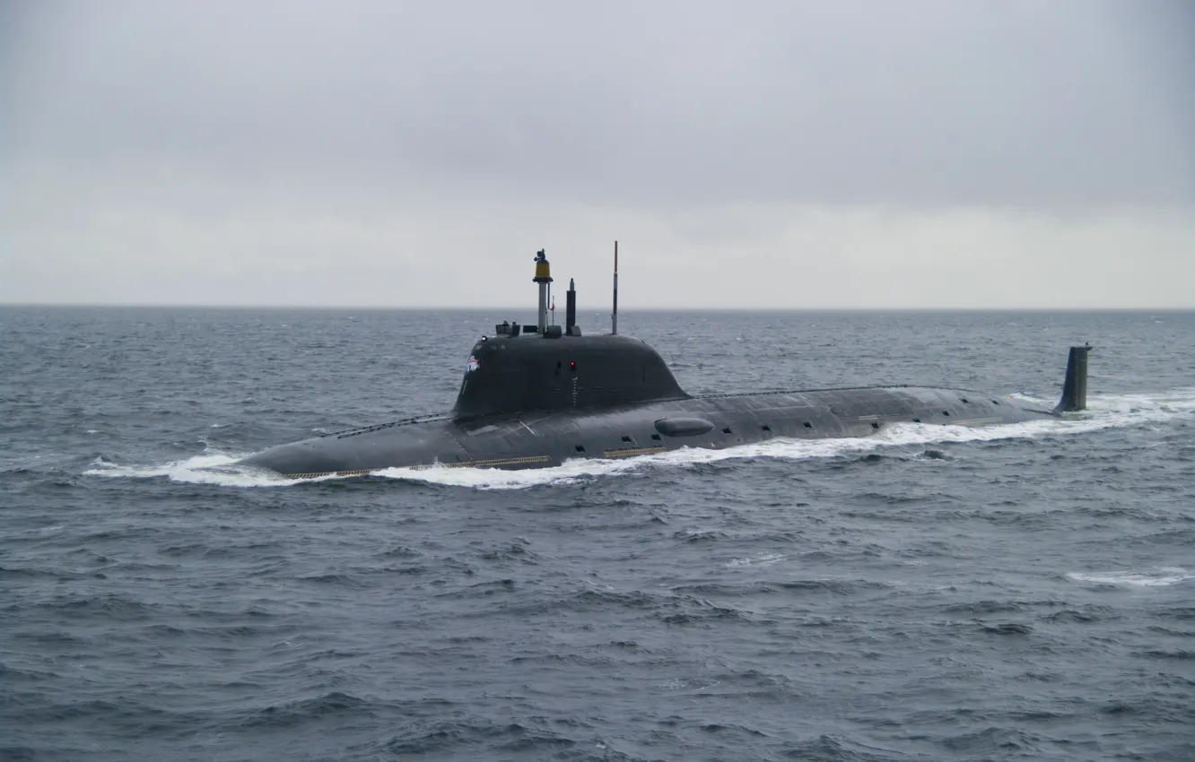 Photo wallpaper sea, hike, submarine, "Ash", project 885