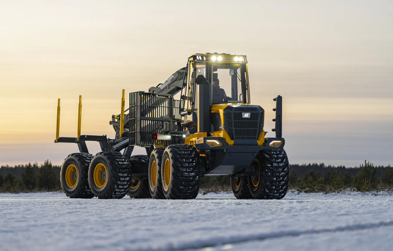 Photo wallpaper snow, technique, Logging equipment