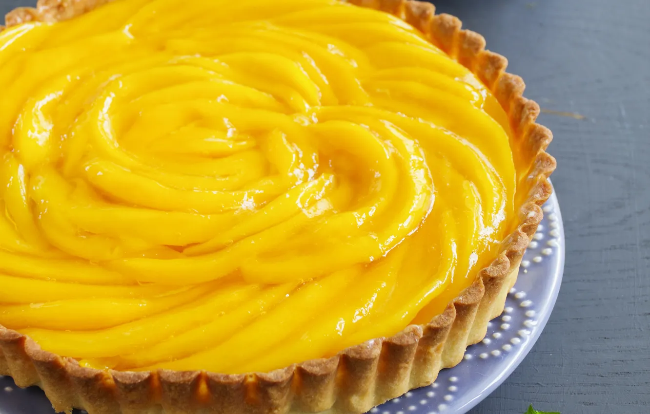 Photo wallpaper pie, peaches, mint, peach, mint, pie