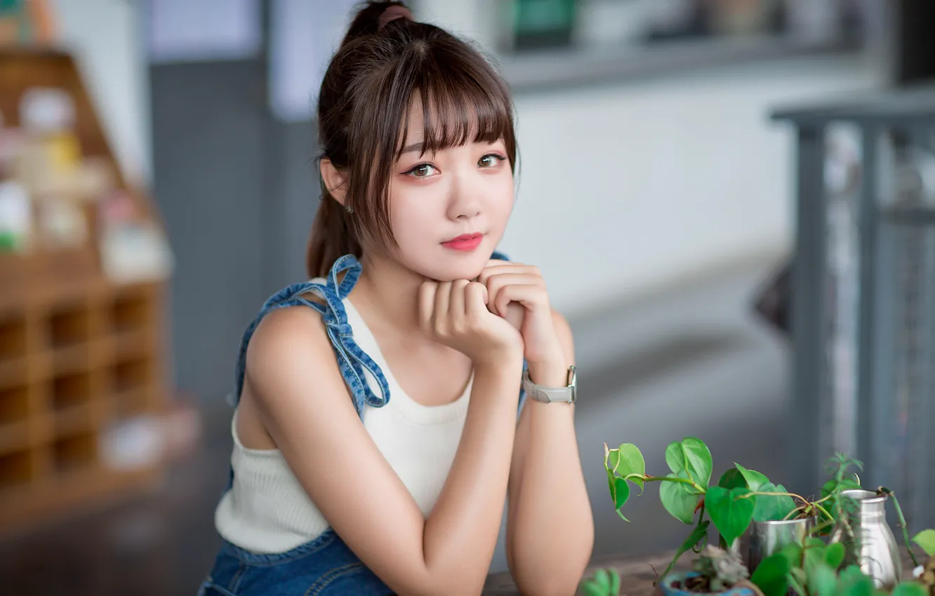 Photo wallpaper girl, Asian, cutie