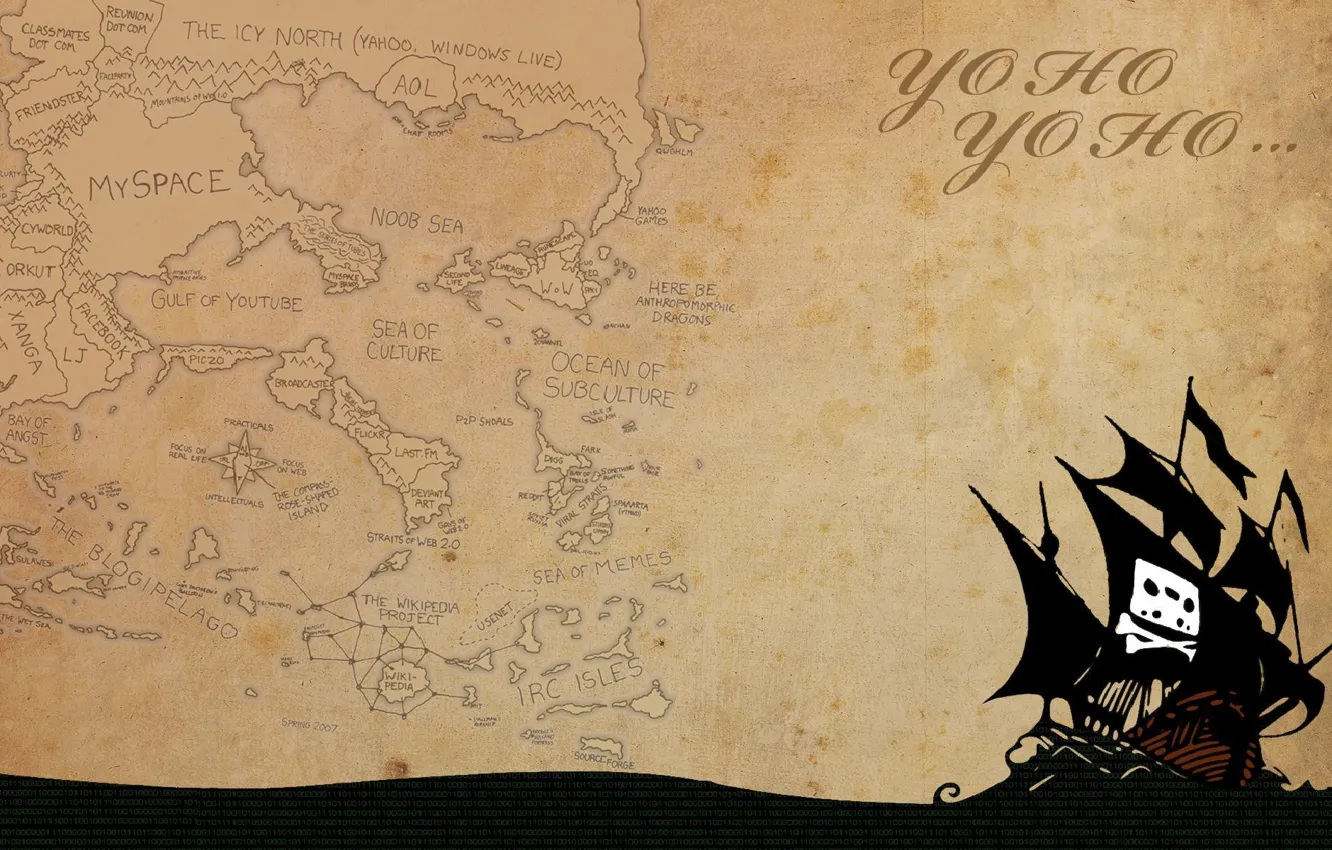 Photo wallpaper ship, map, piracy, pirate bay, Internet