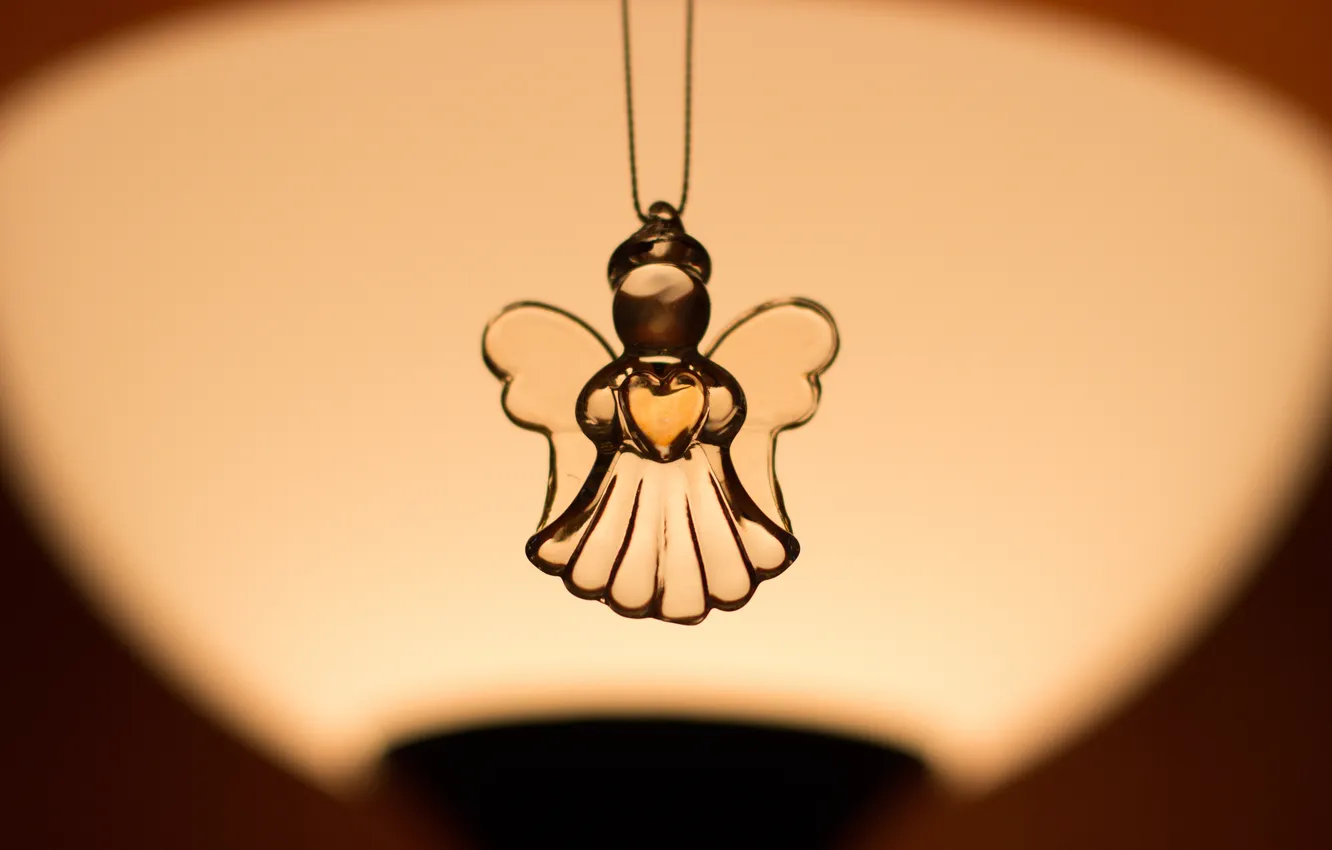 Photo wallpaper light, heart, lamp, angel