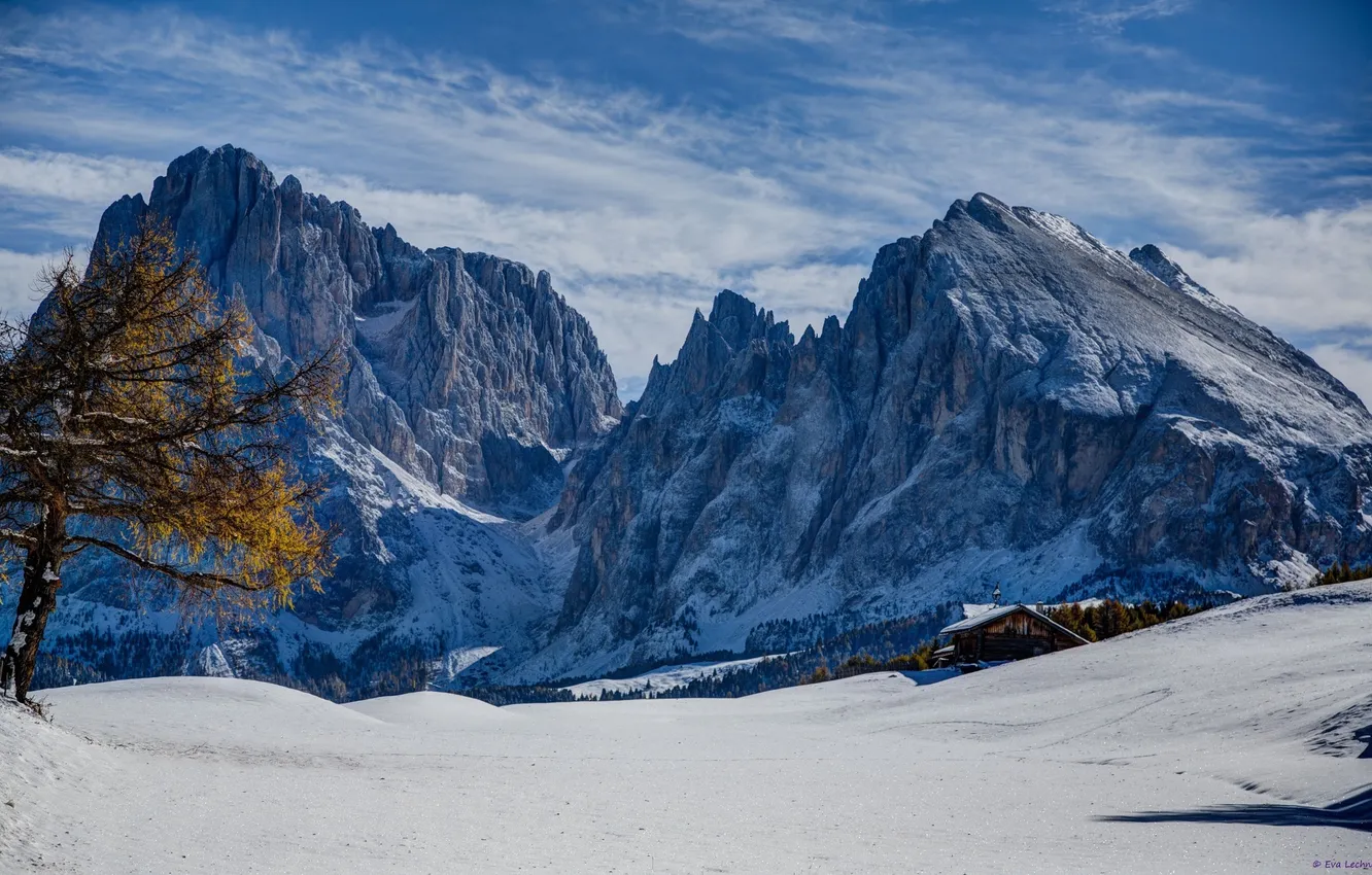 Photo wallpaper snow, mountains, nature, tops