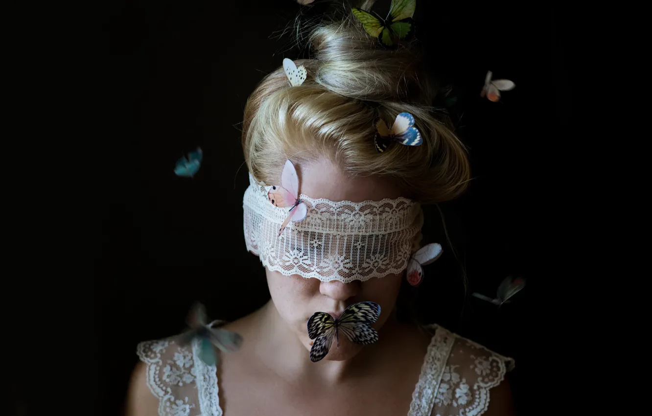 Photo wallpaper girl, butterfly, fantasy