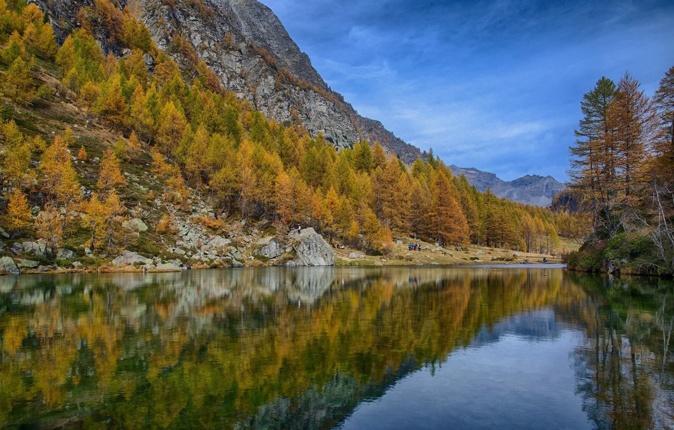 Photo wallpaper autumn, mountains, nature