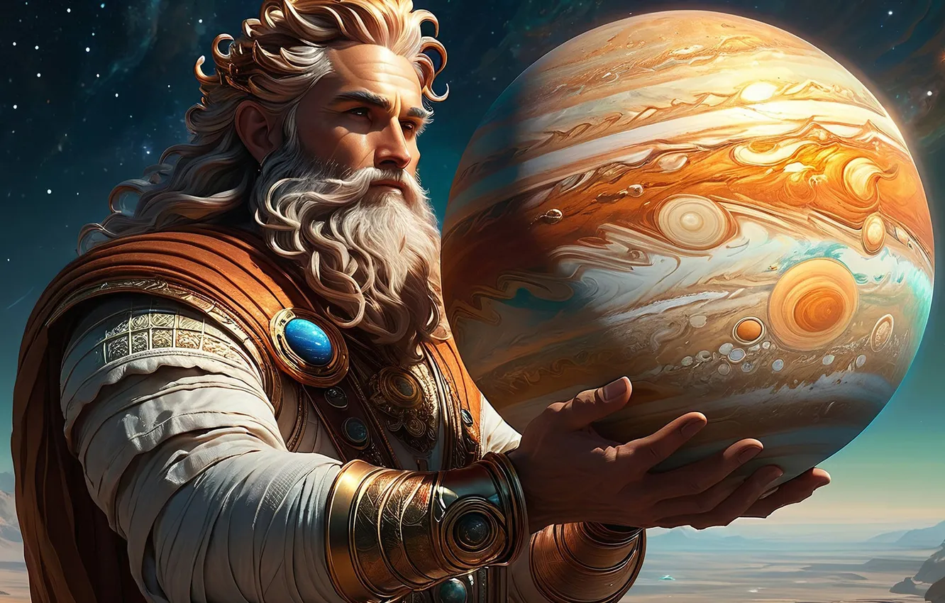 Photo wallpaper planet, male, Jupiter