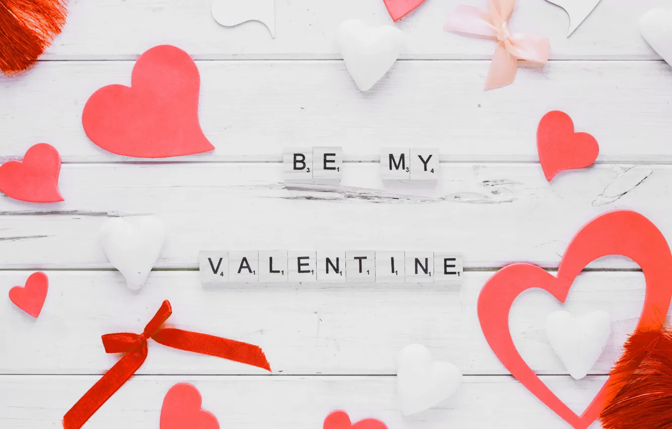 Photo wallpaper love, heart, hearts, love, bow, romantic, Valentine's Day