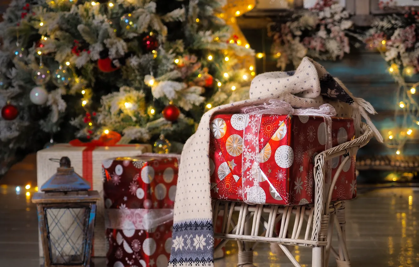 Photo wallpaper decoration, toys, tree, New Year, Christmas, gifts, happy, Christmas