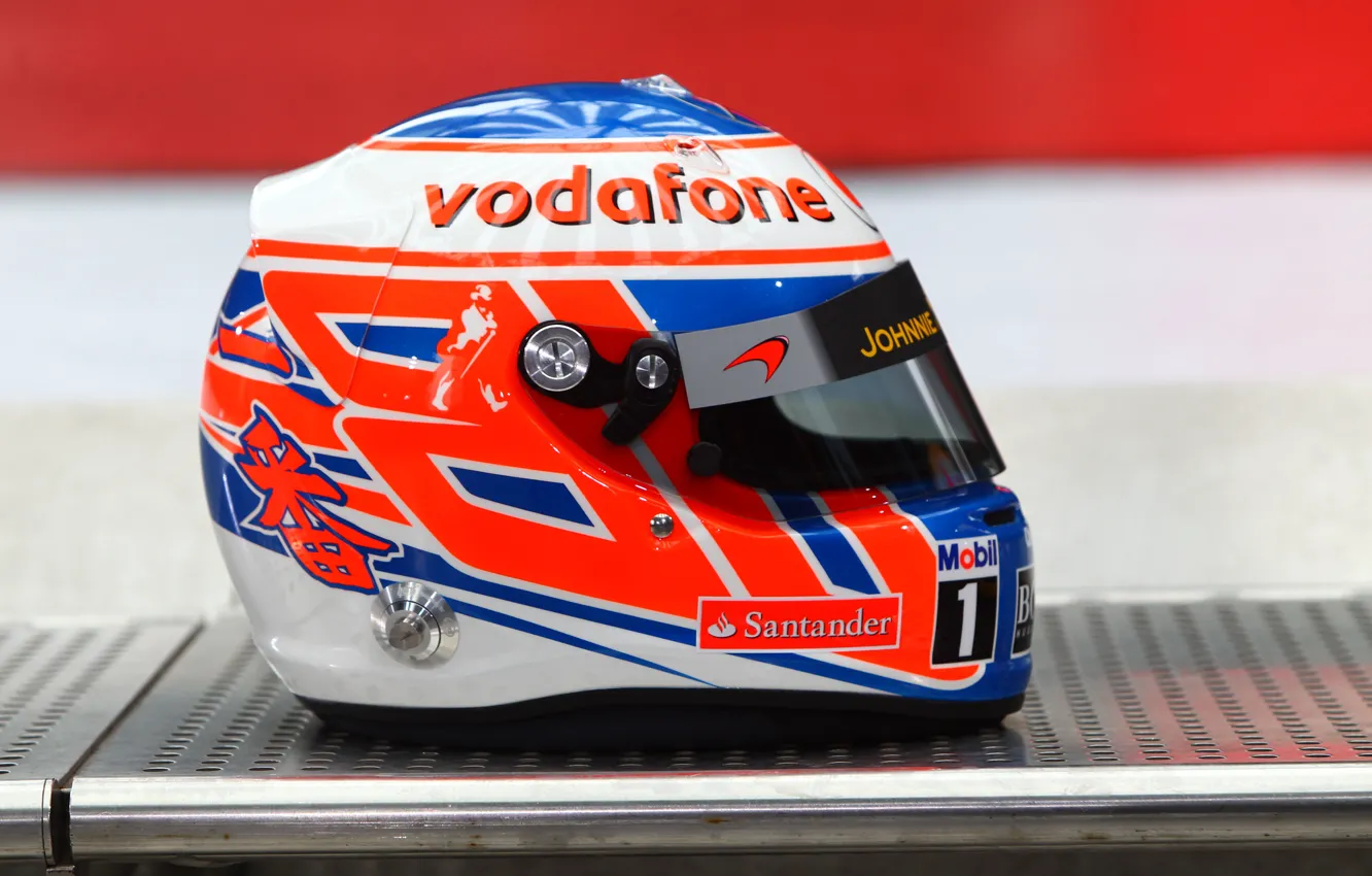 Photo wallpaper formula 1, formula 1, Button, Jenson Button, the pilot helmet