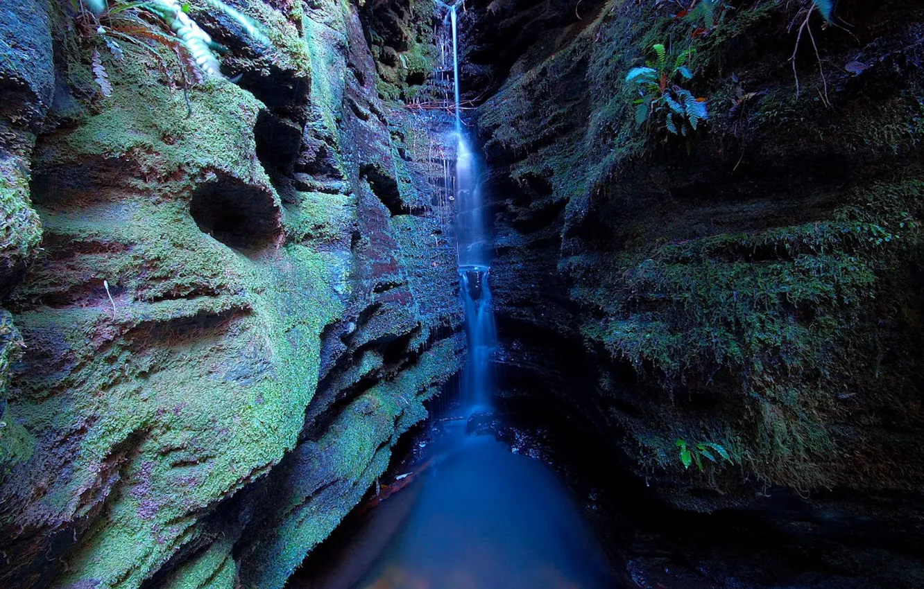 Photo wallpaper stream, waterfall, Gorge
