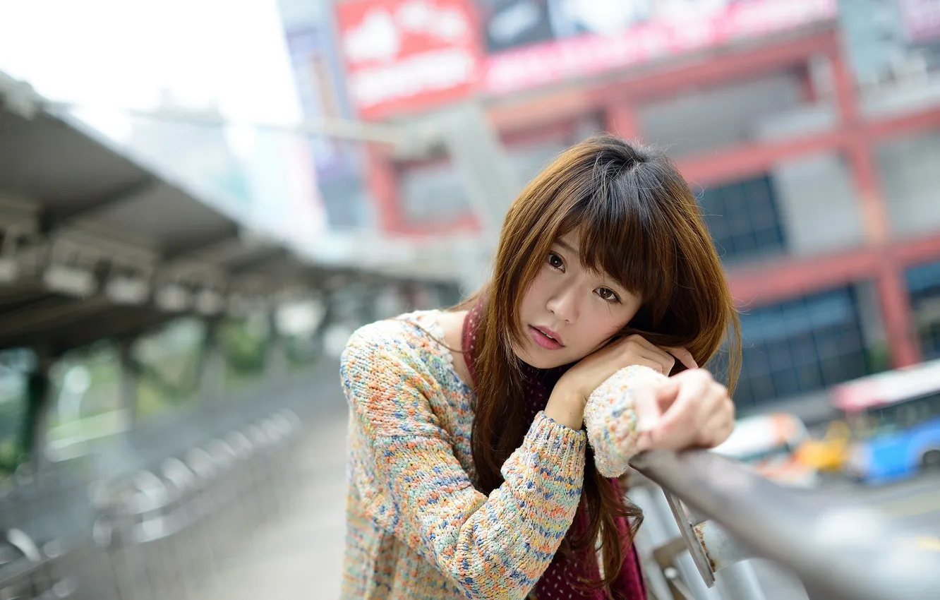 Photo wallpaper look, girl, Asian