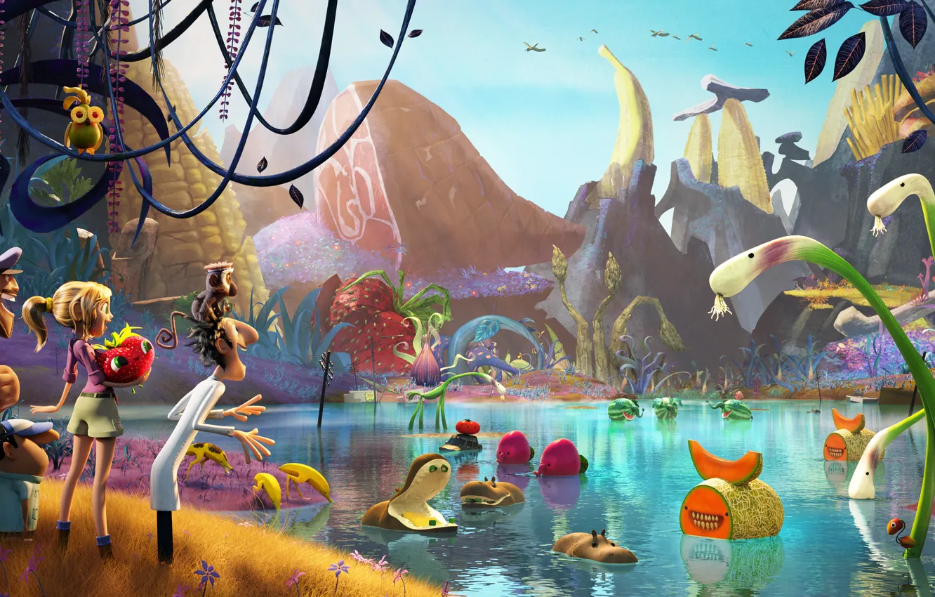 Photo wallpaper Cartoon, 2013, Cloudy With a Chance of Meatballs 2, Cloudy Revenge of GMOs